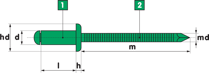 3.0 x 6 STAINLESS STEEL DOME RIVET A2